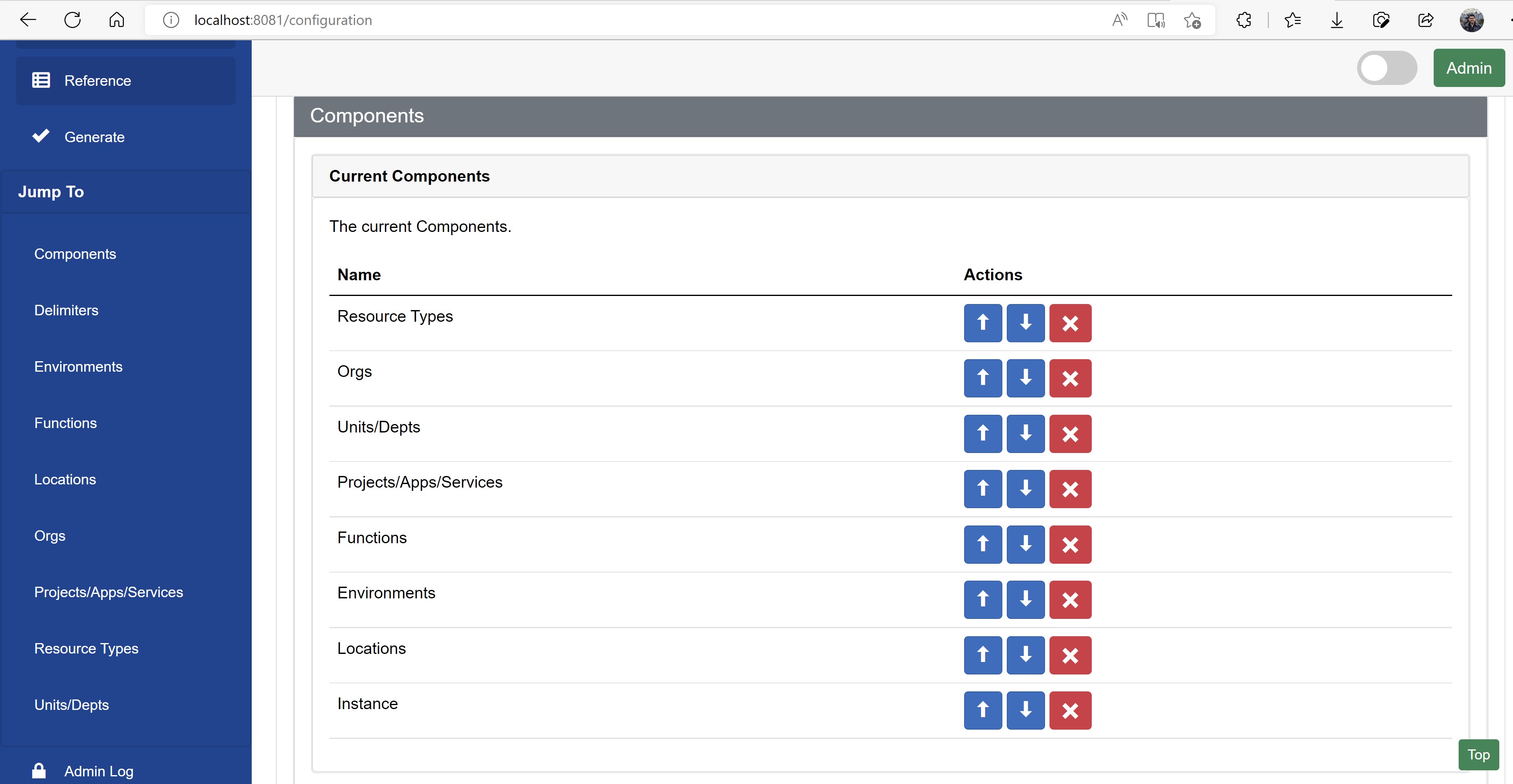 Screenshot showing the components of a naming convention