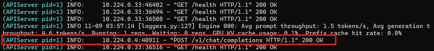 Screenshot showing the POST request send to the server
